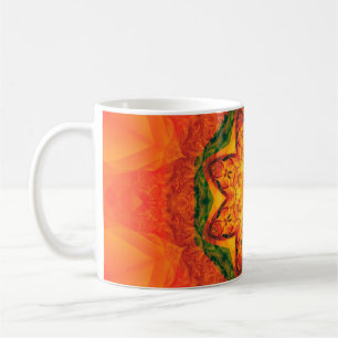 Abstract kaleidoscope orange background. Beautiful Coffee Mug