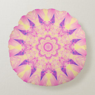 Abstract kaleidoscope pastel background. Beautiful Round Cushion