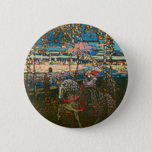 Abstract Kandinsky Riding Couple Colourful 6 Cm Round Badge