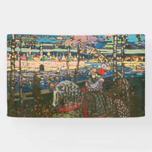Abstract Kandinsky Riding Couple Colourful Banner