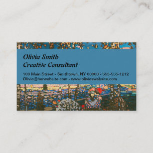 Abstract Kandinsky Riding Couple Colourful Business Card