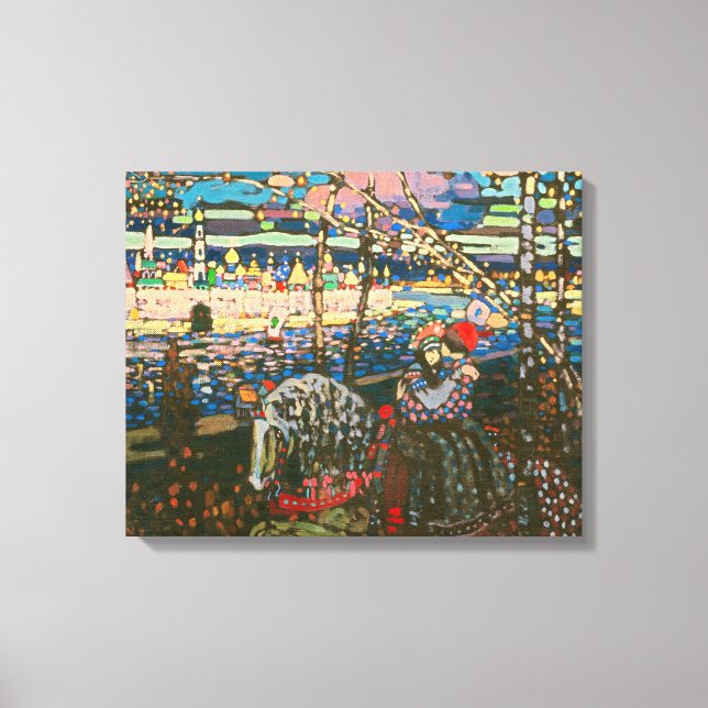 Abstract Kandinsky Riding Couple Colourful Canvas Print (Front)