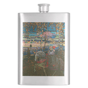 Abstract Kandinsky Riding Couple Colourful Hip Flask