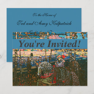 Abstract Kandinsky Riding Couple Colourful Invitation