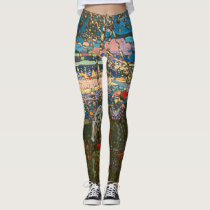 Abstract Kandinsky Riding Couple Colourful Leggings