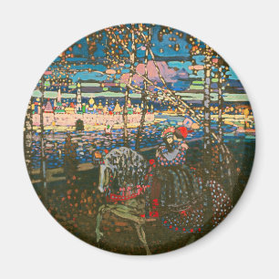 Abstract Kandinsky Riding Couple Colourful Magnet