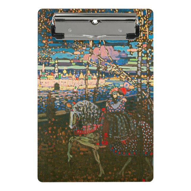 Abstract Kandinsky Riding Couple Colourful Mini Clipboard (Front)
