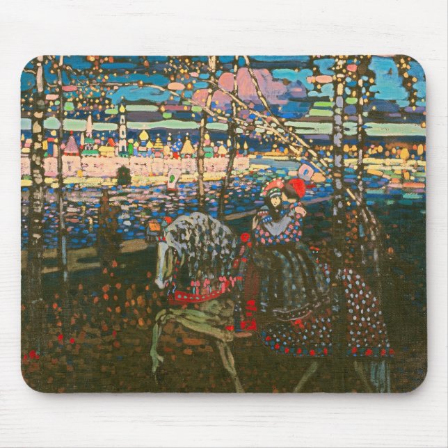 Abstract Kandinsky Riding Couple Colourful Mouse Mat (Front)