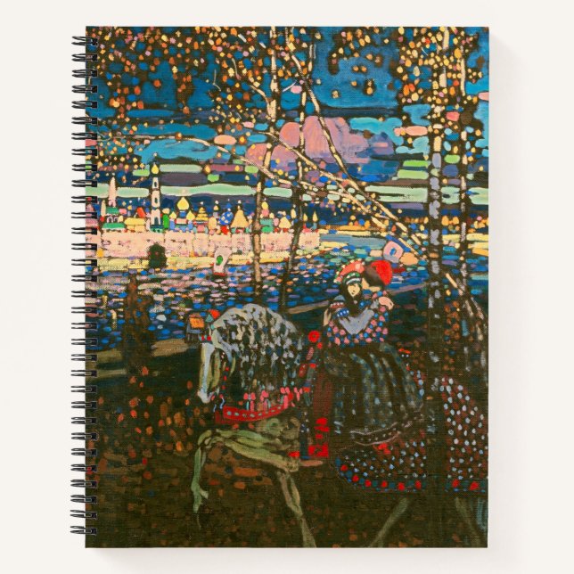 Abstract Kandinsky Riding Couple Colourful Notebook (Front)