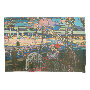 Abstract Kandinsky Riding Couple Colourful Pillowcase