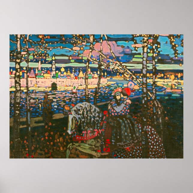 Abstract Kandinsky Riding Couple Colourful Poster (Front)