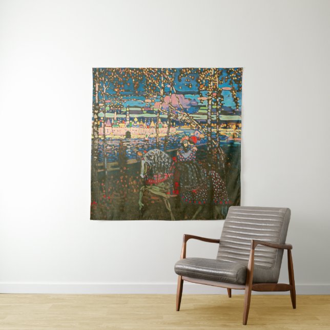 Abstract Kandinsky Riding Couple Colourful Tapestry (In Situ)