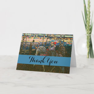 Abstract Kandinsky Riding Couple Colourful Thank You Card