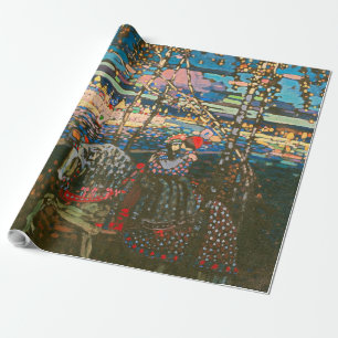 Abstract Kandinsky Riding Couple Colourful Wrapping Paper