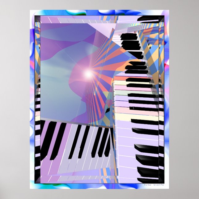 Abstract Keyboards and Stripes Poster (Front)