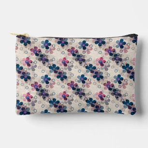 Abstract kids cute cartoon flowers floral retro de accessory pouch