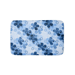 Abstract kids cute cartoon flowers floral retro de bath mat