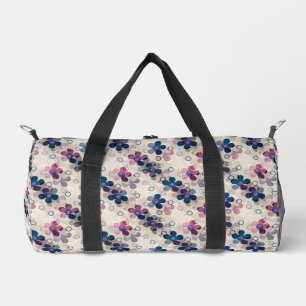 Abstract kids cute cartoon flowers floral retro de duffle bag