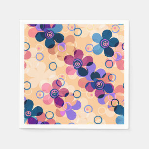Abstract kids cute cartoon flowers floral retro de napkin