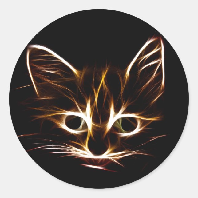 Abstract kitty classic round sticker (Front)