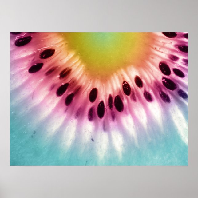 Abstract Kiwi Fruit Seeds Poster (Front)