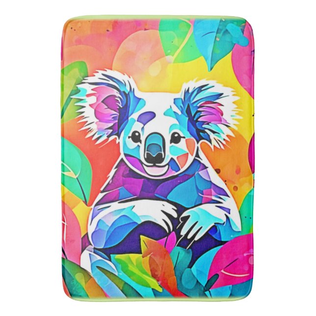 Abstract Koala Design Bath Mat (Front Vertical)
