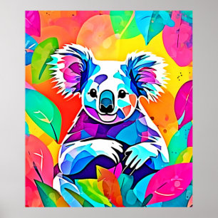Abstract Koala Design Poster