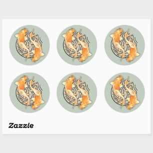 Abstract Koi Classic Round Sticker