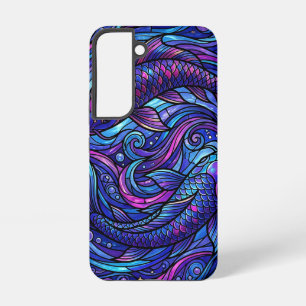Abstract Koi Swirl Cosmic Purple Samsung Cases