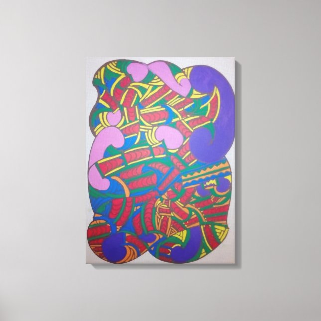 Abstract kowhaiwhai Maori motif Canvas Print (Front)