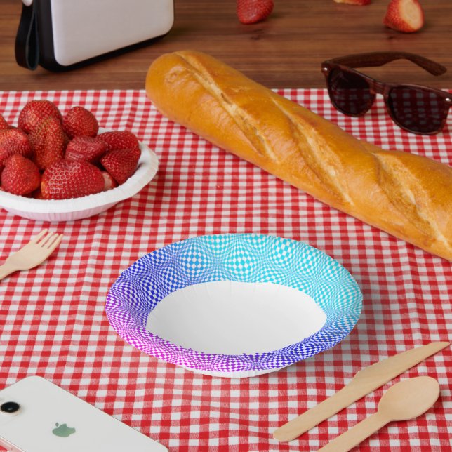 Abstract L Blue Pink n Purple Paper Plate (Picnic)