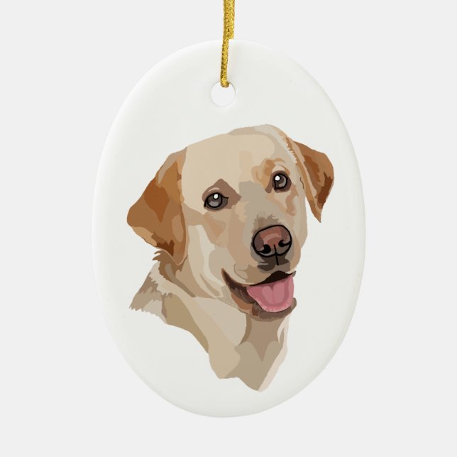 Abstract Labrador Art Ceramic Tree Decoration (Front)