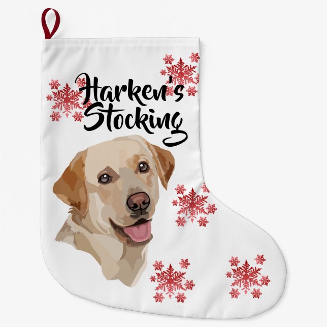 Abstract Labrador Art Large Christmas Stocking (Front)