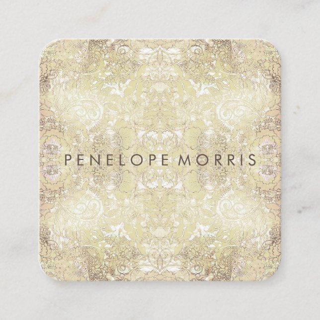 Abstract Lace Look  Beauty Stylist Square Business Card (Front)