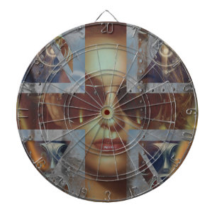 Abstract Lady Metal Cage Dartboard