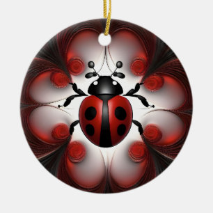 Abstract Ladybird Art Design, Ceramic Tree Decoration
