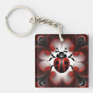 Abstract Ladybird Art Design, Key Ring
