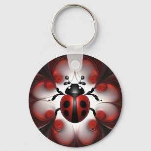 Abstract Ladybug Art Design, Key Ring