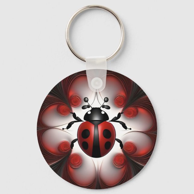 Abstract Ladybug Art Design, Key Ring (Front)