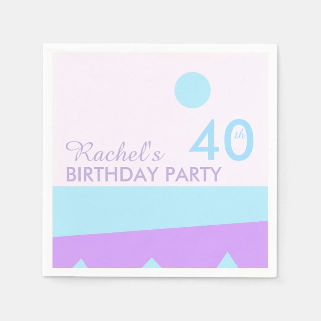 Abstract Land - 40th Birthday Party Paper Napkins (Front)
