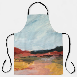 Abstract landscape. Beautiful artistic. Hand paint Apron