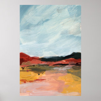 Abstract landscape. Beautiful artistic. Hand paint Poster