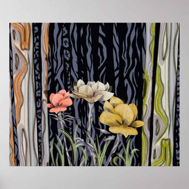 Abstract landscape bushfire art poster (Front)