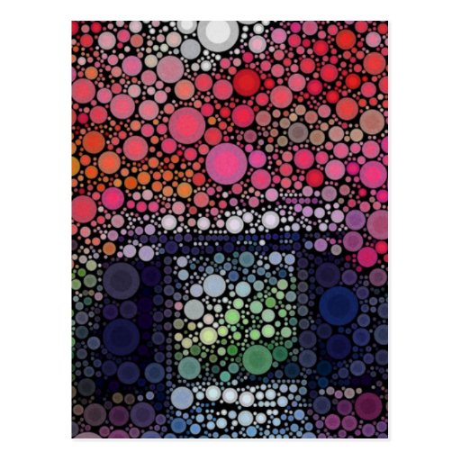 Image of Abstract Landscape Circles Bubbles Modern Art Postcard
