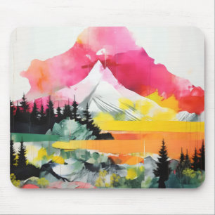 Abstract Landscape Colourful Collage Mouse Mat
