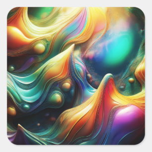 Abstract Landscape Created by Colorful Peaks Square Sticker