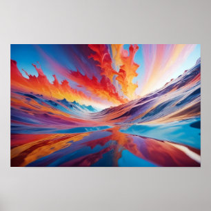 Abstract Landscape Forest Nature Background Art Poster