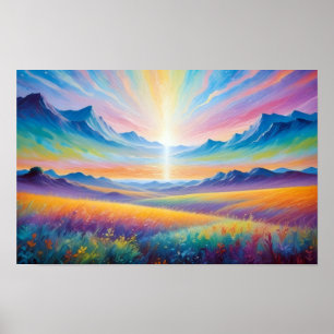 Abstract Landscape Forest Nature Background Art Poster