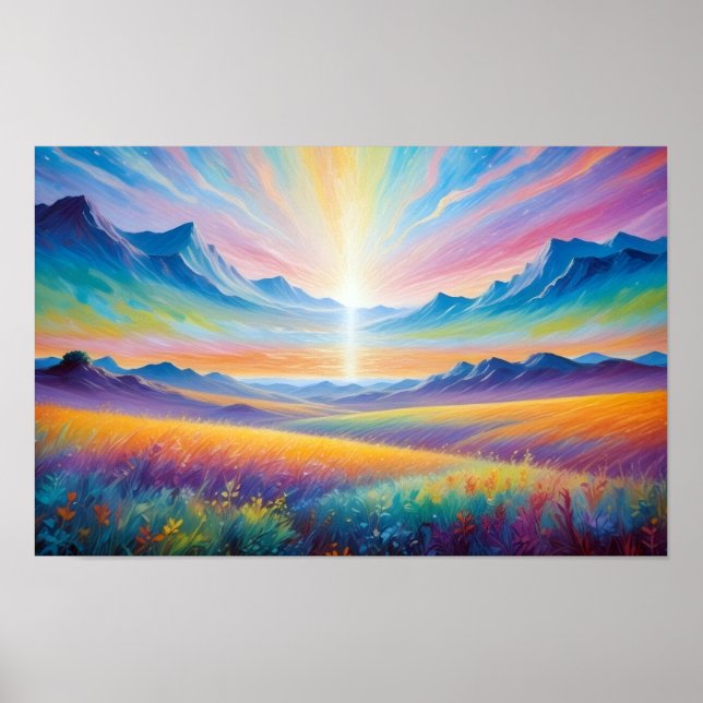 Abstract Landscape Forest Nature Background Art Poster (Front)