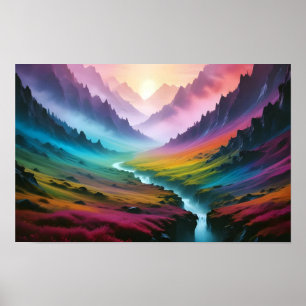 Abstract Landscape Forest Nature Background Art Poster